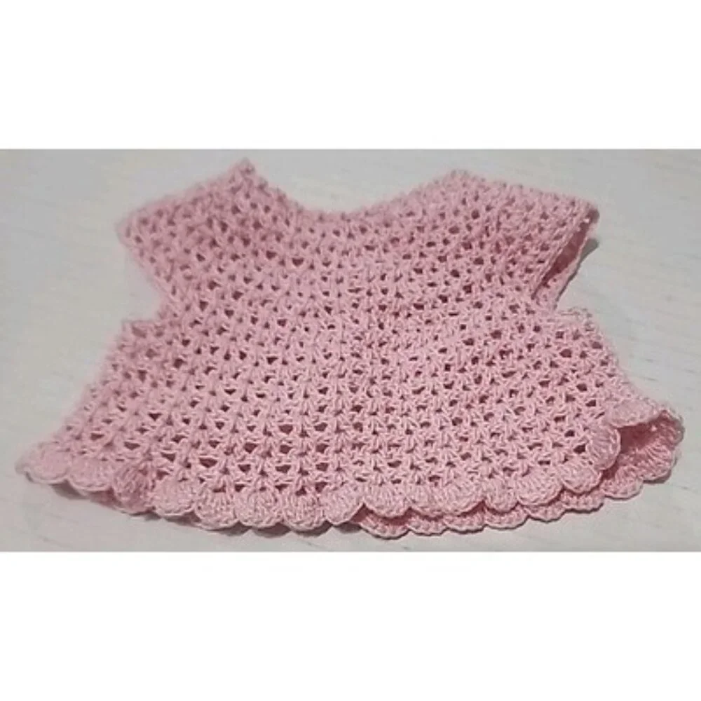 3 Adorable Handmade Crocheted Tops for 18 In American Girl Type Doll Clothes Lot